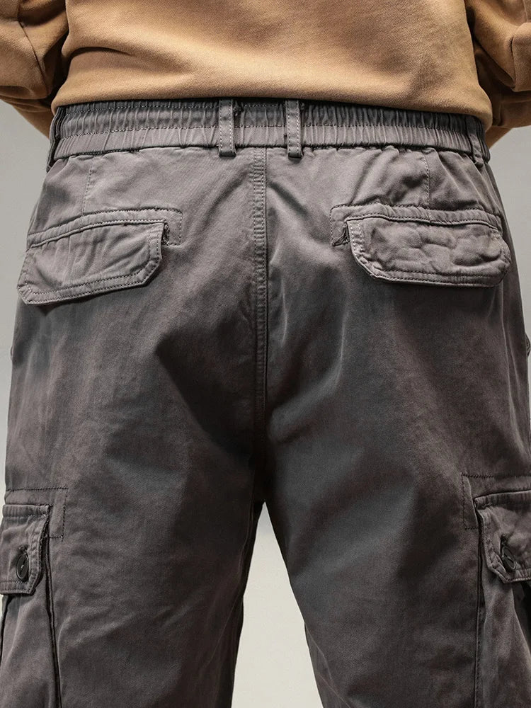 2023 New Multi-Pockets Spring Summer Cargo Pants Men Streetwear Zipper Leg Skinny Work Joggers Cotton Casual Tactical Trousers
