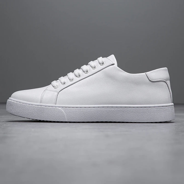 New Men Casual Sports Vulcanized Shoes Comfortable Fashionable Flat Heeled Leather Shoes Outdoor Driving Travel Brand Shoes Men