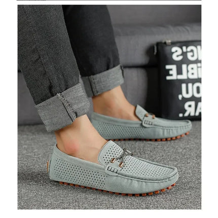 Scarpe Casual da Uomo Estate 2026, Mocassini di Lusso in Vera Pelle, Traspiranti e Comodi per la Guida