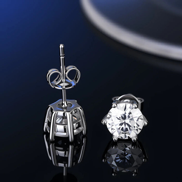 100% Real Sterling Silver S925 Moissanite Earrings Stud  With 2 Certificate D VVS1 Pass Diamond Test Pen For Women Men Jewelry PlatiNum