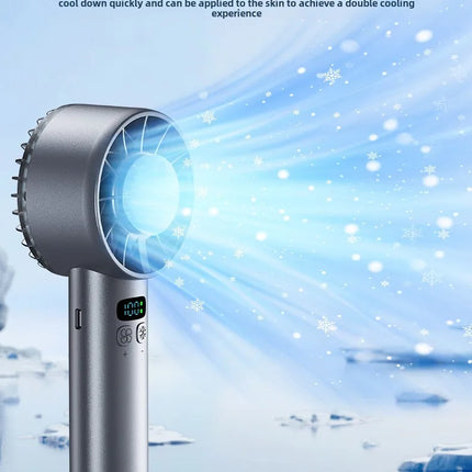 Ventilatore portatile USB ricaricabile con compressione di ghiaccio e raffreddamento ad alta velocità, mini ventilatore pieghevole per viaggi, campeggio, attività all'aperto