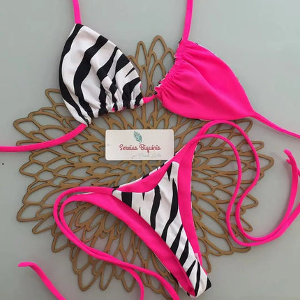 Women's Sexy Micro Bikini 2026, Push-Up Swimsuit, Printed Bikini Set, Thong, Female Beachwear