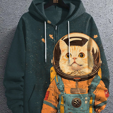Cartoon Dinosaur Cat 3d Print Hoodie Men Women Fashion Zip Up Hoodies Male Jacket Animal Tracksuit Zipper Clothes Funny Sweats