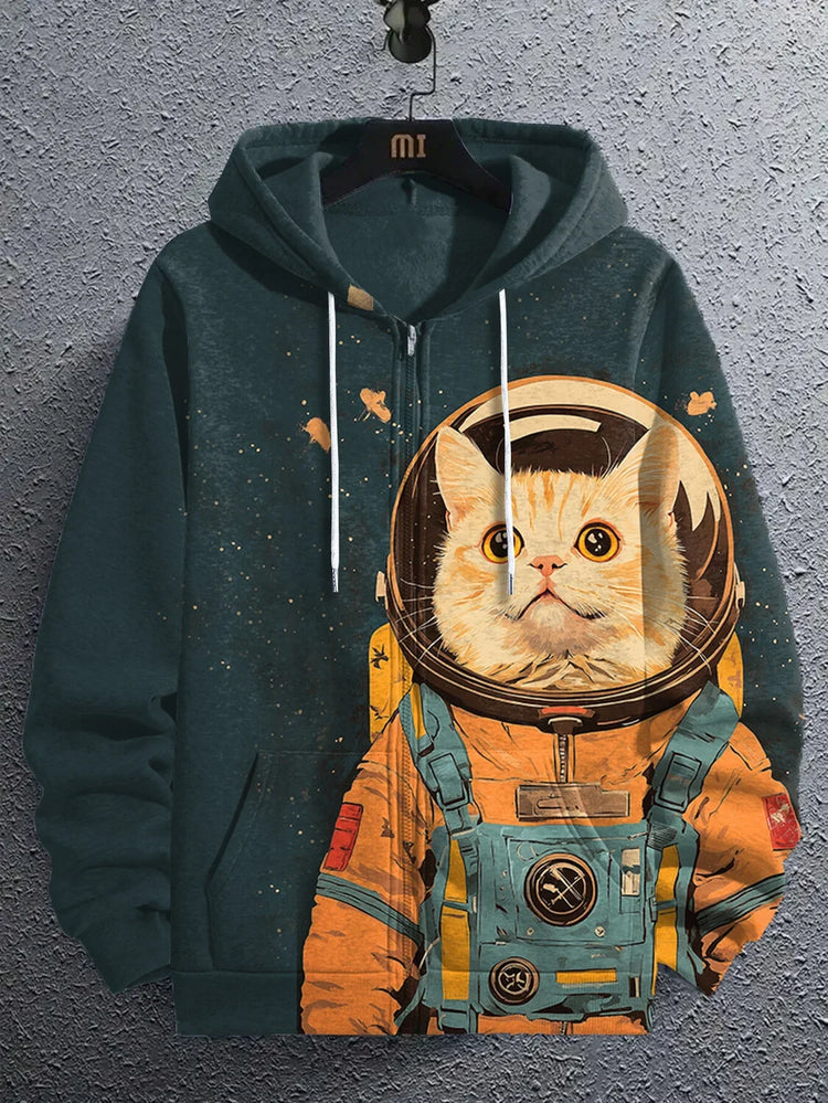 Cartoon Dinosaur Cat 3d Print Hoodie Men Women Fashion Zip Up Hoodies Male Jacket Animal Tracksuit Zipper Clothes Funny Sweats