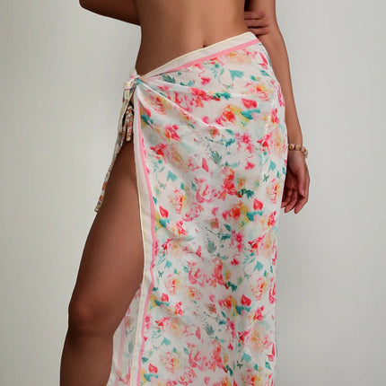 Stampa Cover up Sexy Beachwear Summer Sarong 2024 nuova sciarpa per le donne brasiliano Wrap Beachwear femminile platinumshop