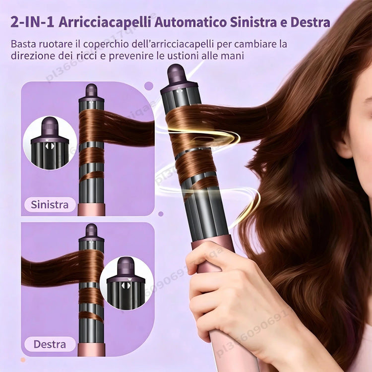 High Quality 6 In 1 Multi Hair Styler & Hair Dryer Auto Curling Air Dryer Wrap Hot/Cold Air Styling Tool Hair Straightener Curling Barrel Brush Salon Styling Gift For Women