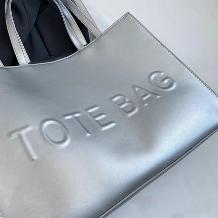 Designer Tote Bag For Women Large Capacity Handbag Portable Brand Briefcase Top Quality Pu Leather Female Shoulder Crossbody Bag PlatiNum