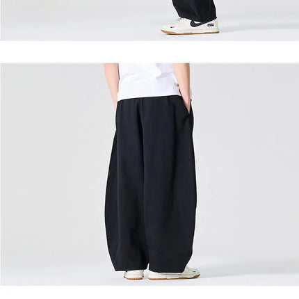 Pantaloni a Gamba Larga da Uomo, Stile Casual Harajuku, Comodi Joggers in Cotone, Pantaloni Cargo Tinta Unita, Abbigliamento Streetwear