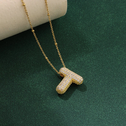 Nuove collane di lusso in acciaio inossidabile con 26 lettere inglesi in cristallo di zircone per le donne Commercio all'ingrosso di gioielli con catena girocollo femminile alla moda