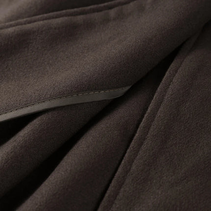 Faux Fur Cloak Jackets Women Loose Standneck Three Button Wide Sleeves Belt Coats Female 2026 Autumn Solid Chic Fashion Outwears