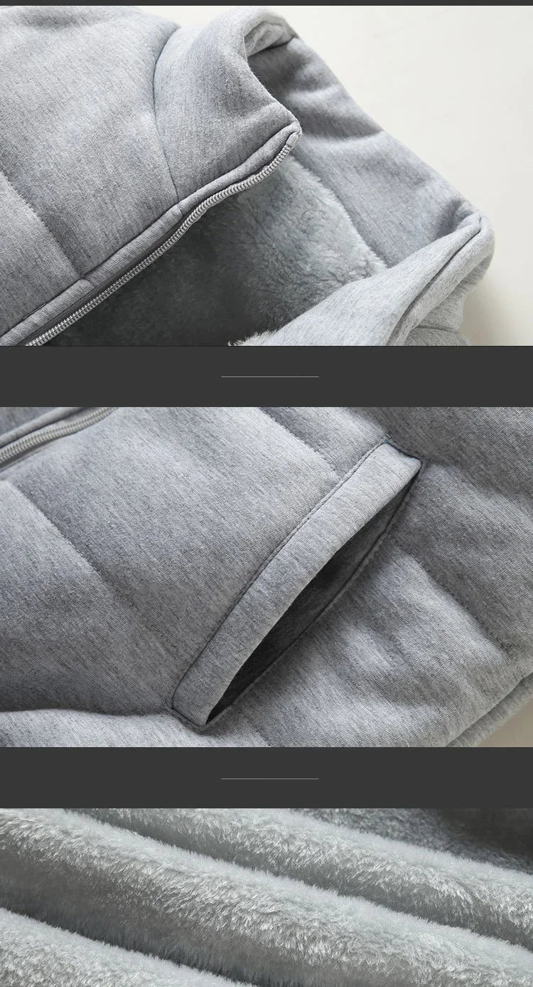 3 Pieces Set Hoodies+Vest+Pants Casual Men's Track Suit Clothing Coats Winter Thick Warm Tracksuit for Men Printed Mens Set Vest