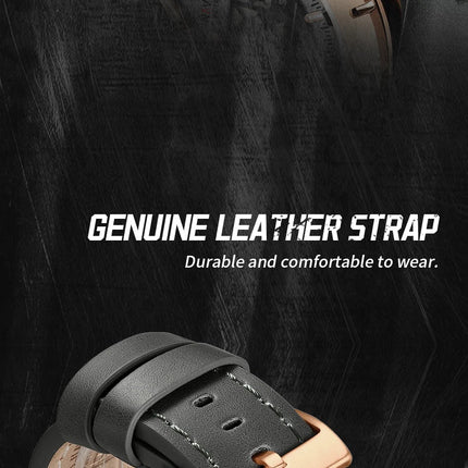NAVIFORCE Orologio alla moda da uomo con cinturino in vera pelle Movimento al quarzo resistente all'acqua 30M Display luminoso con giorno e data F platinumshop