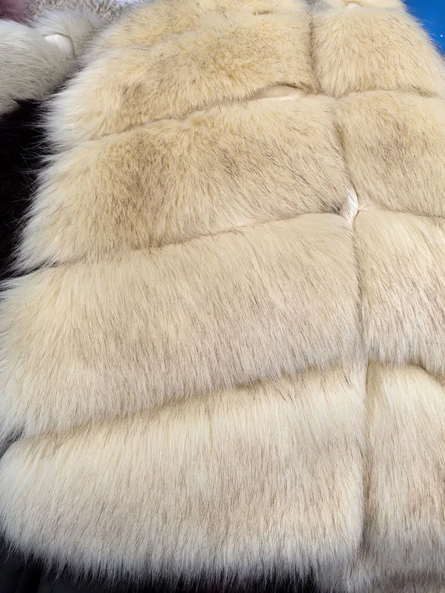 ZADORIN High Quality Faux Fox Fur Coat Women Luxury Fluffy Warm 3/4 Sleeve Fur Jacket for Women Winter Short Mink Coat Outerwear