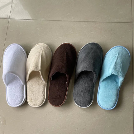 5 pairs/lot men women disposable hotel slippers guest cotton slides home travel SPA slipper hospitality cheap indoor slip-on