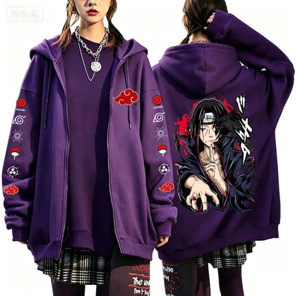 Uchiha Itachi Naruto Nikkan 2026 New Fashionable Harajuku Men's Trendy Casual Sweatshirt Men's Couple Style Coat