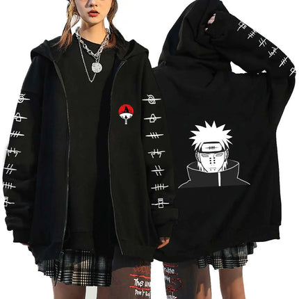 Naruto Printed Zipper Hoodie for Men and Women Casual Hoodie, Organized Top Jacket, Outerwear