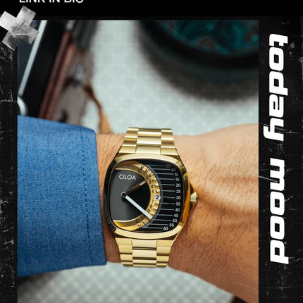 CILOA retro square watch men's light luxury gift 2025 new stainless steel strap gold waterproof men quartz watch brand authentic
