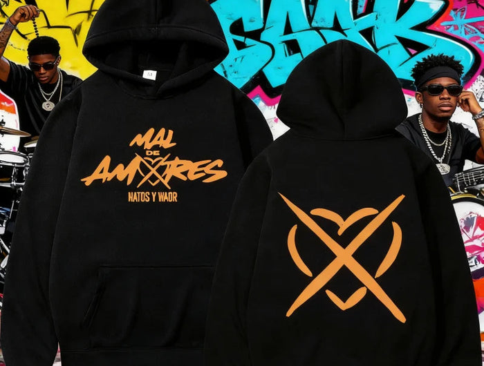 25/26  Autumn and Winter Rapper NATOS WAOR Mal De Amores Hip Hop Men Women Retro Tracksuit Winter Thick Harajuku Man Sweatshirt PlatiNum