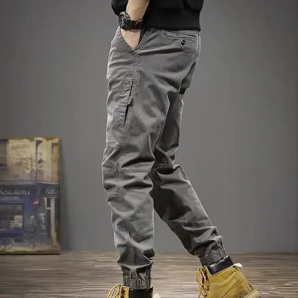 Grey Men's Cargo Pants Multipockets Black Male Trousers Multi Pocket Slim Techwear Harajuku Korean Style Cotton Nylon Y2k Luxury