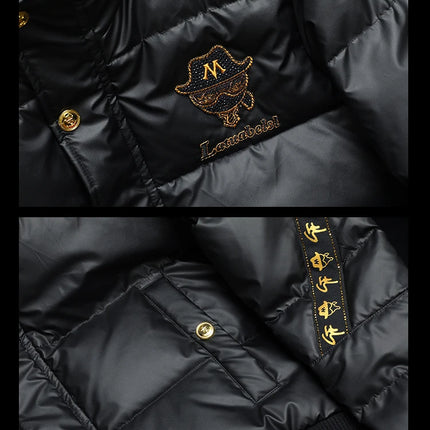 Winter White Duck Down Jacket Men's Light Luxury Trendy Leather Windproof Warm Down Jacket Men Brand Clothes Casual Puffer Coat