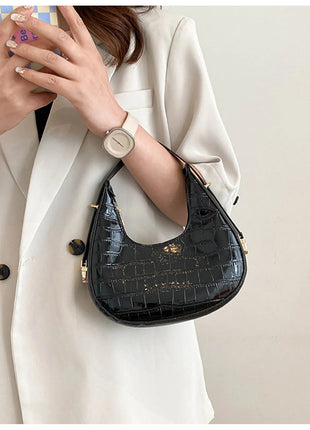 Fashion Stone Pattern Shoulder Bag Women'S Small Handle Underarm Bag Clutch Luxury Women'S Handbag Tote Bag Mini Dumpling Bag PlatiNum