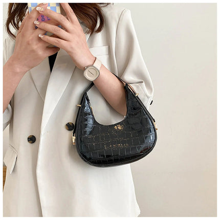 Fashion Stone Pattern Shoulder Bag Women'S Small Handle Underarm Bag Clutch Luxury Women'S Handbag Tote Bag Mini Dumpling Bag PlatiNum