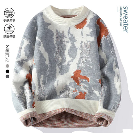 autumn and winter Men's Fashion casual Round Neck Warm sweater slim fit Sweaters Men sweater male Thicken Warm wool pullovers