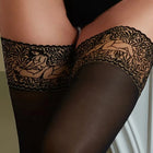 Calze a rete sexy con top in pizzo Calze trasparenti da donna erotiche sexy antiscivolo al ginocchio Calzini lunghi da discoteca con pole dance
