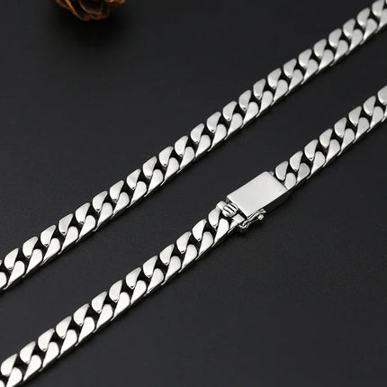 100% S925 Collana in argento sterling Bracciale Punk S925 Gioielli in argento Non sbiadisce mai Carry certificato Uomo Donna Gioielli Regali platinumshop
