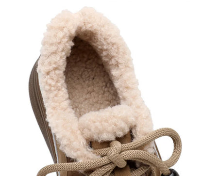 ZXRYXGS 2025 Top Layer Cowhide Women's Winter Sneakers Warm Shoes Platform Increase Shoes Casual Sneakers Snow Shoes Large Size