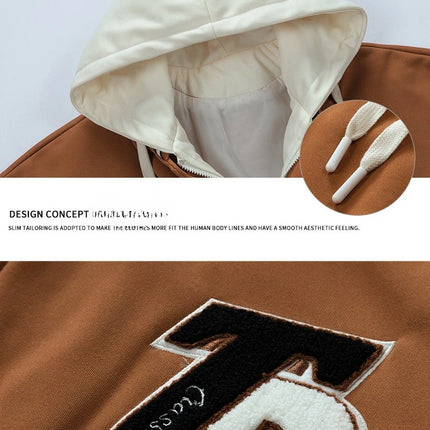 New Fashion Men Hooded Baseball Jackets Male Fake Two-piece Sweatshirt Jackets Winter Coats Quality Man Cardigan Sweatshirts 3XL