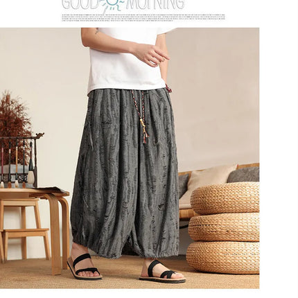 Primavera 2026 Nuovi Pantaloni Larghi da Uomo Vintage Casual Jogging, Pantaloni Harem Larghi Traspiranti da Uomo, Taglie Forti 8XL