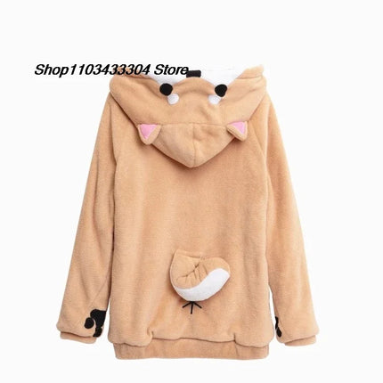 DTR Totoro cosplay sweater Kawaii Hoodie Sweatshirt My Neighbor Coat Fleece Overcoat With Ears Harajuku Cute Jackets ChristmaDTR