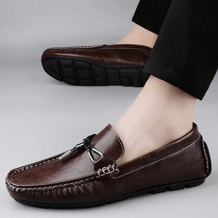 Scarpe Casual da Uomo in Vera Pelle, Mocassini di Lusso Traspiranti, Slip-on, Scarpe da Guida, Calzature Business