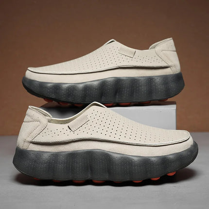 Mocassini da Uomo per Camminata all'Aperto, Scarpe Casual alla Moda, Scarpe da Passeggio in Pelle Morbida, Calzature Traspiranti per Guida, Mocassini Morbidi