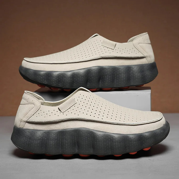 Mocassini da Uomo per Camminata all'Aperto, Scarpe Casual alla Moda, Scarpe da Passeggio in Pelle Morbida, Calzature Traspiranti per Guida, Mocassini Morbidi