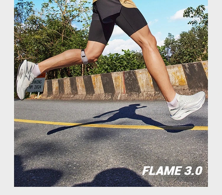 361 Degrees FLAME 3.0 Men Women Running Shoes Carbon Plate Racing Rebound Stable Breathable Wear-resistant Sneakers 672412207 PlatiNum