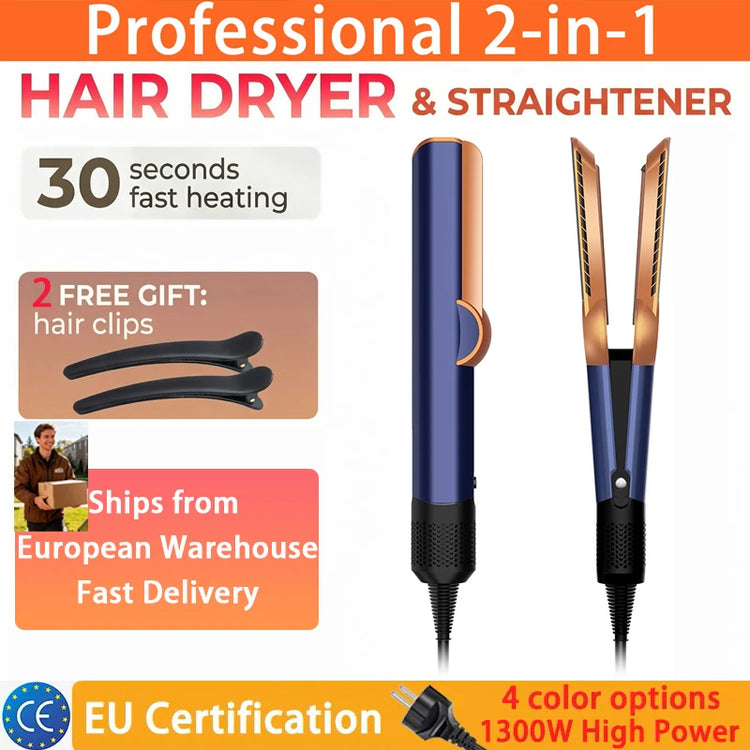 SenCiciMen 2 IN 1 Hair-care Airstrait Hair Straightener Hair Dryer Negative Ion Hair Styler Long-Lasting Styling Tool Hairdryer
