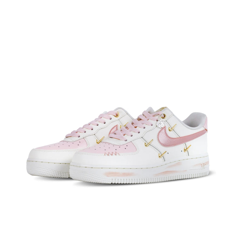 Nike Air Force 1 Peach Oolong Abrasion Resistant Low top Skateboard Shoes Women's White Pink