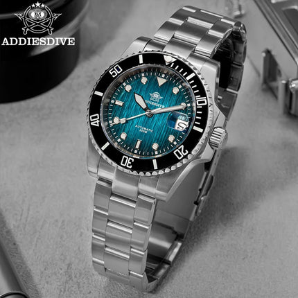 ADDIESDIVE Dive Watch Men NH35A Automatic 200M Waterproof Sapphire Crystal Ceramic Bezel Luminous Steel Wristwatch AD2078