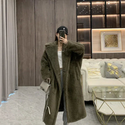 Max Teddy Coat 62% Alpaca 26% Wool 12% Silk Coat Winter Thicken Women's Coat