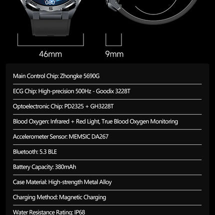 Nuovo Smartwatch 2026 con Analisi AI del Grasso Corporeo, ECG+PPG, Acido Urico, Pressione Sanguigna, Ossigeno nel Sangue, Chiamate, Schermo AMOLED per Uomini e Donne platinumshop