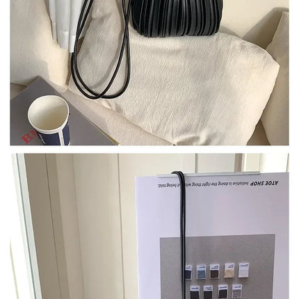 Summer Fashion New Crossbody Bag Women's PU Single Shoulder Mini Bag Luxury Versatile Pleated Casual Small Square Bag Handbags PlatiNum