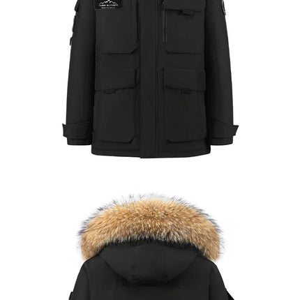 New Winter Mens Hooded Fur Collar Duck Down Coats High Quality Waterproof Coats Fashion Parkas Male Casual Warm Down Jackets