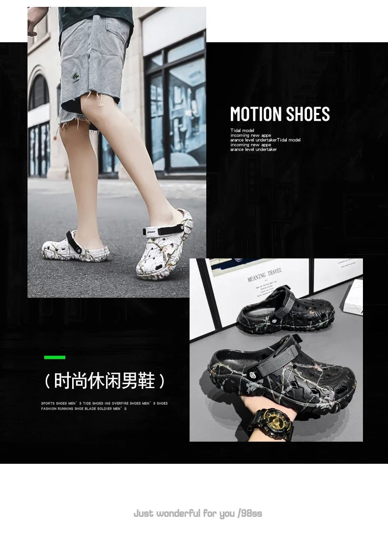 Men Shoes Slippers Men Garden Flat Sandals Platform Clogs Man Summer Beach Shoes Outdoor Flip Flops Home Sandals