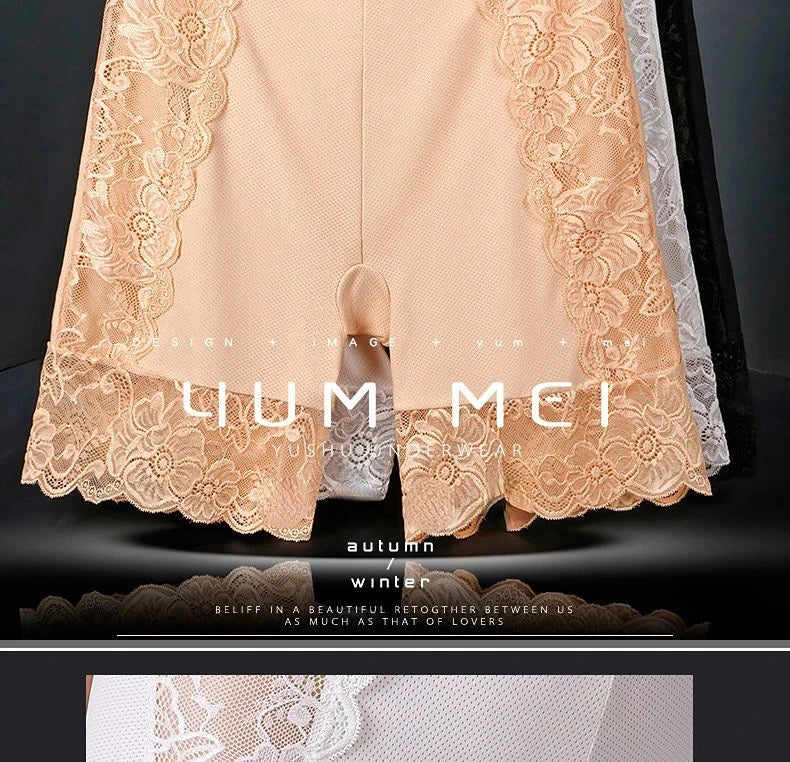 Plus Size Safety Short Pants Women Seamless Under Skirt Boxers For Women Sexy Lace Anti Chafing Boyshort Panties Underwear