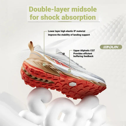 361 Degrees Yushan PRO Men Running Shoes Durable Hiking Cushioning Breathable Non-slip Outdoor Jogging Male Sneakers 672522250 PlatiNum