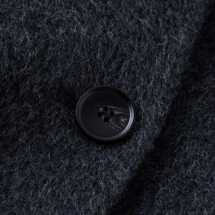 DUSHU Double-faced Wool Coat Detachable Scarf Collar Korean Style Thickened Woolen Long Overcoat for Winter Commute