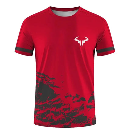 3D Printed Men's and Women's Outdoor Extreme Sports Short Sleeve Round Neck T-Shirt Badminton and Tennis Series