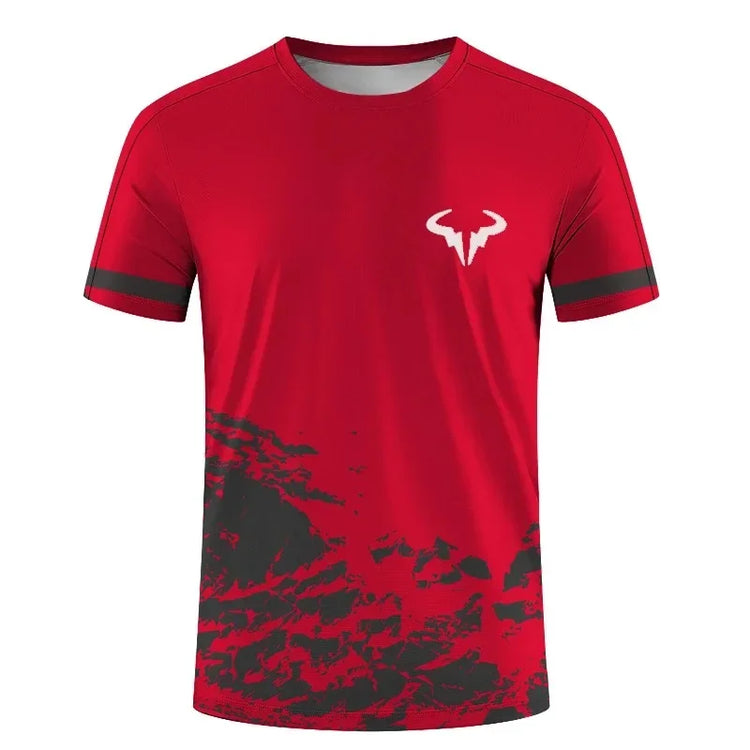 Serie di badminton e tennis T-shirt girocollo a maniche corte per sport estremi all'aria aperta da uomo e da donna stampata in 3D